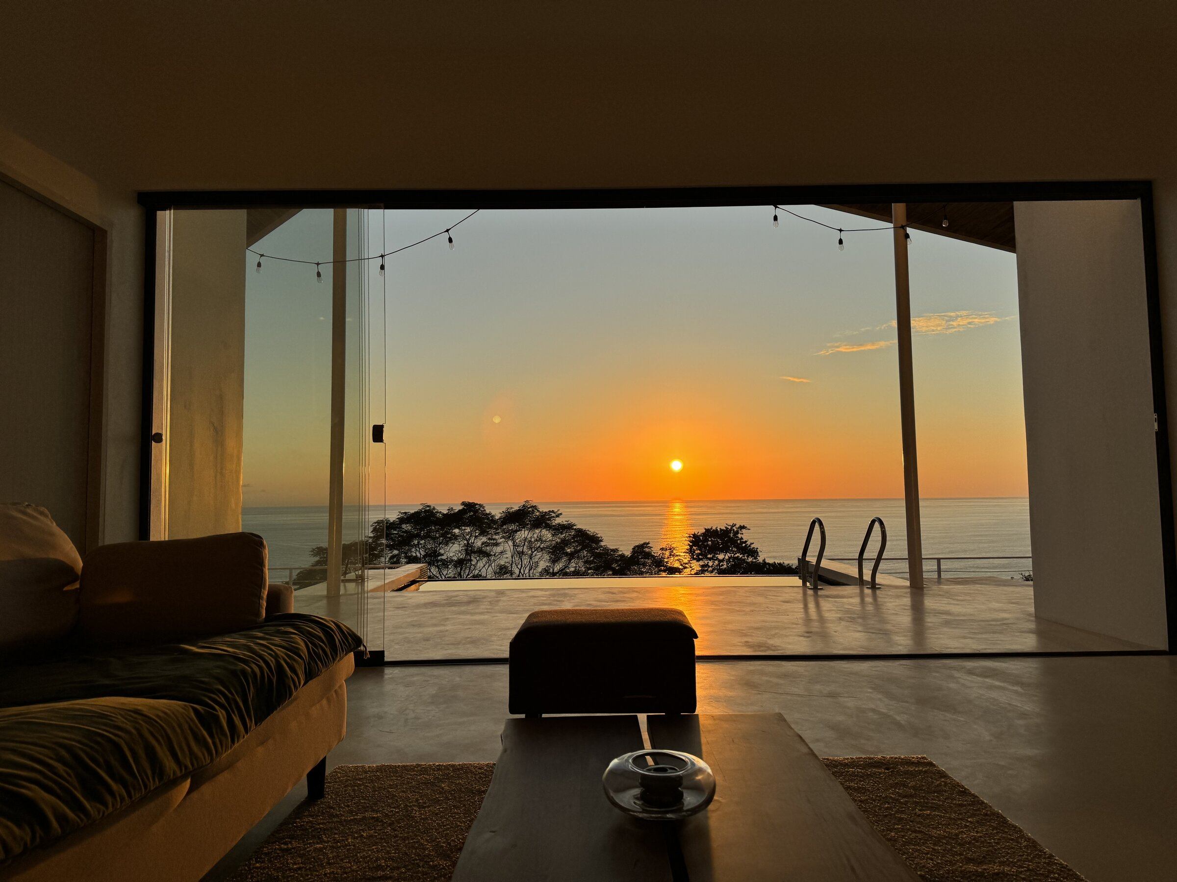 Casa Jade — sunset from the terrace.