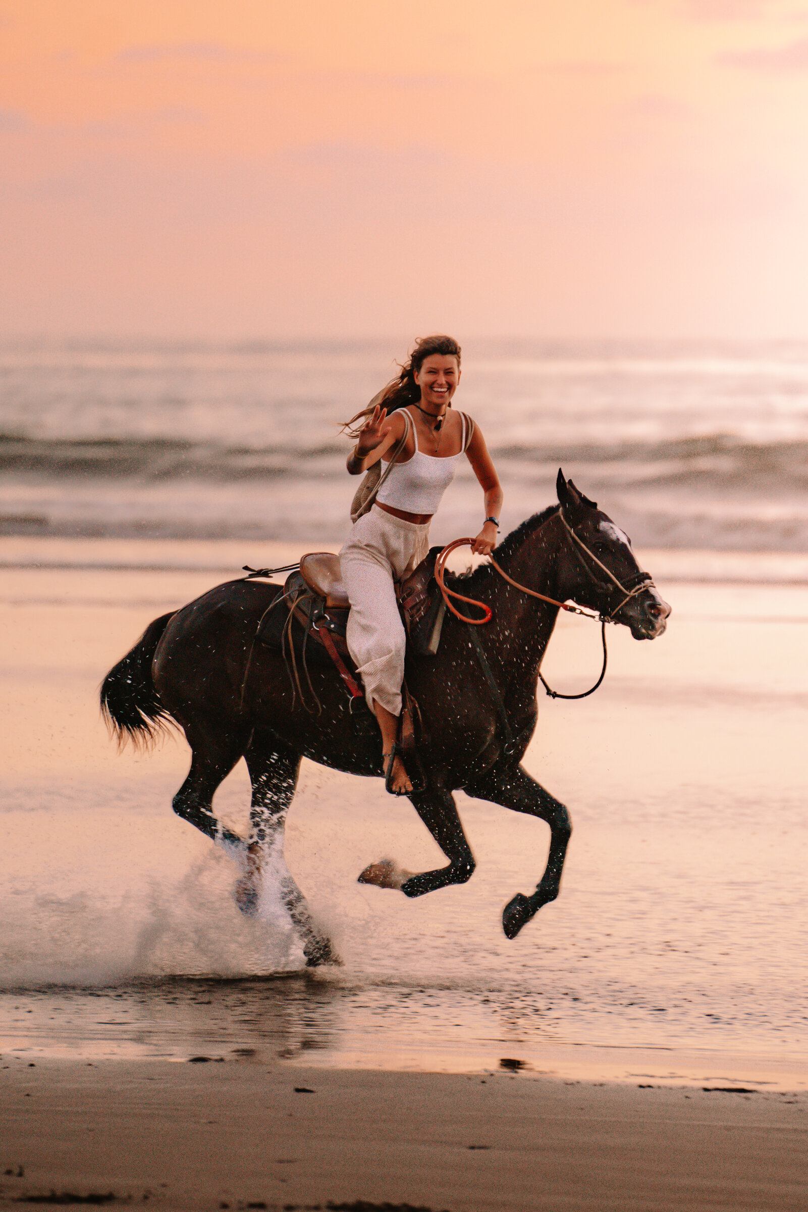 Coucher de soleil depuis un restaurant.